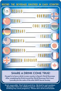 New Drink Around the World Showcase Passport - Back